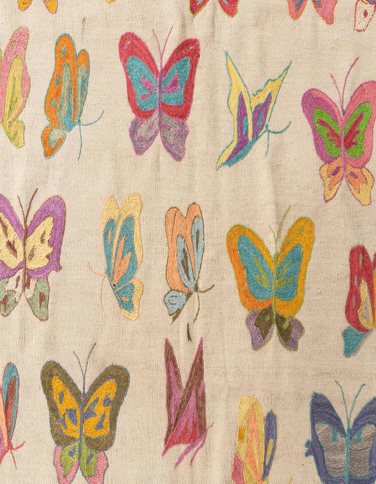 Detail image of  4' 3 x 5' 7  Hand Woven Kilim Suzani Wool Rug