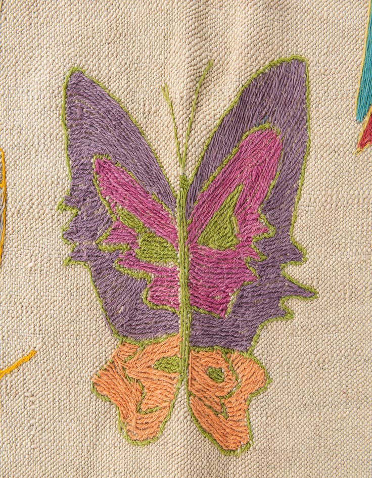 Detail image of  4' 3 x 5' 7  Hand Woven Kilim Suzani Wool Rug