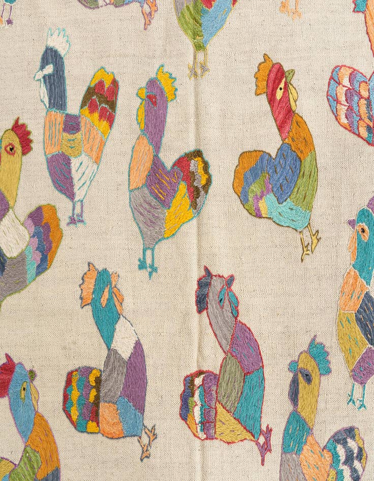 Detail image of  4' 2 x 5' 5  Hand Woven Kilim Suzani Wool Rug