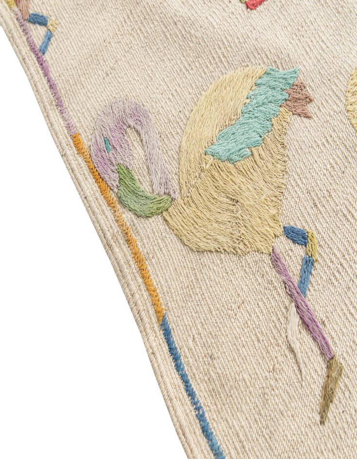 Detail image of  4' 2 x 5' 8  Hand Woven Kilim Suzani Wool Rug