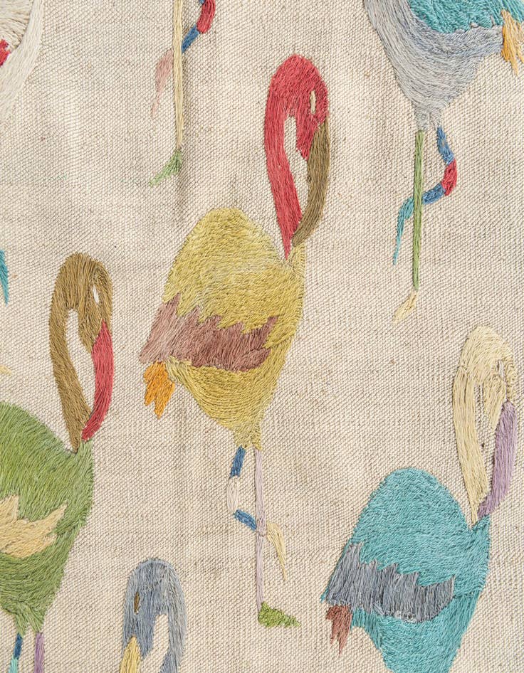 Detail image of  4' 2 x 5' 8  Hand Woven Kilim Suzani Wool Rug