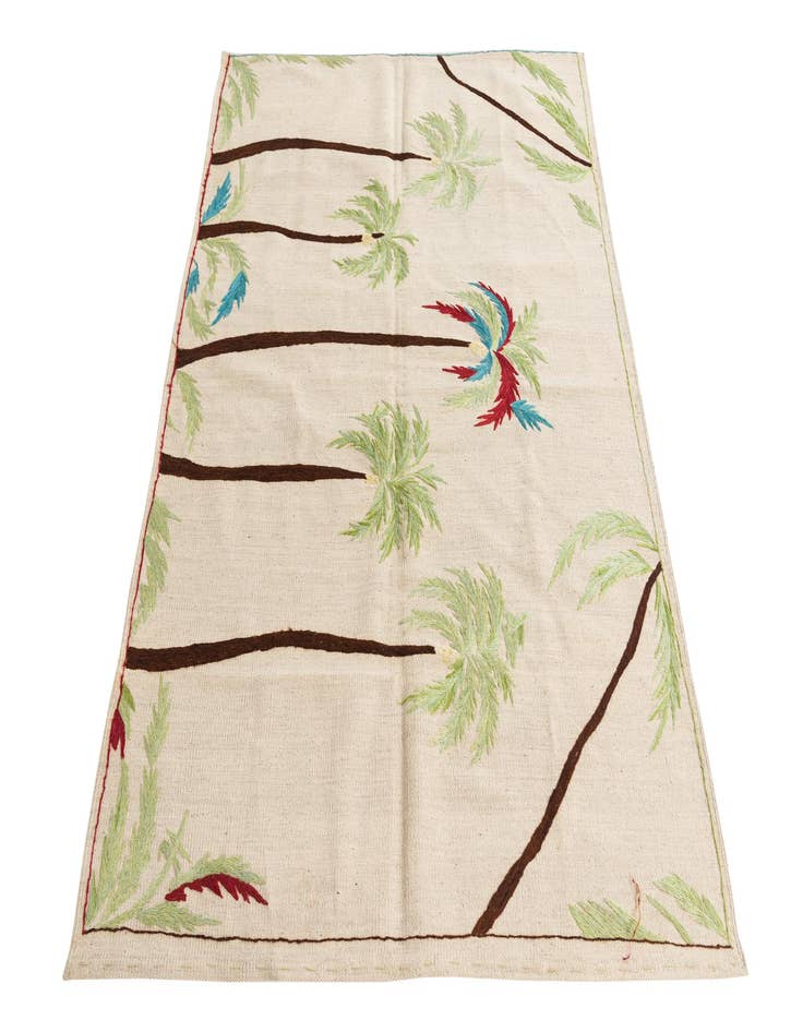 Detail image of  4' 4 x 5' 10  Hand Woven Kilim Suzani Wool Rug