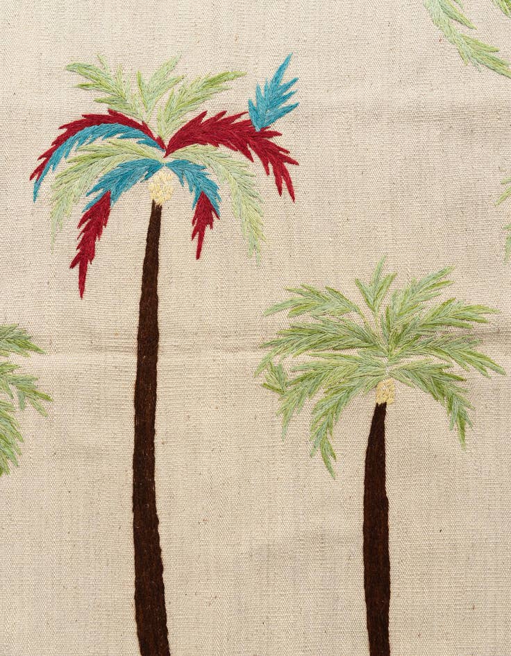 Detail image of  4' 4 x 5' 10  Hand Woven Kilim Suzani Wool Rug