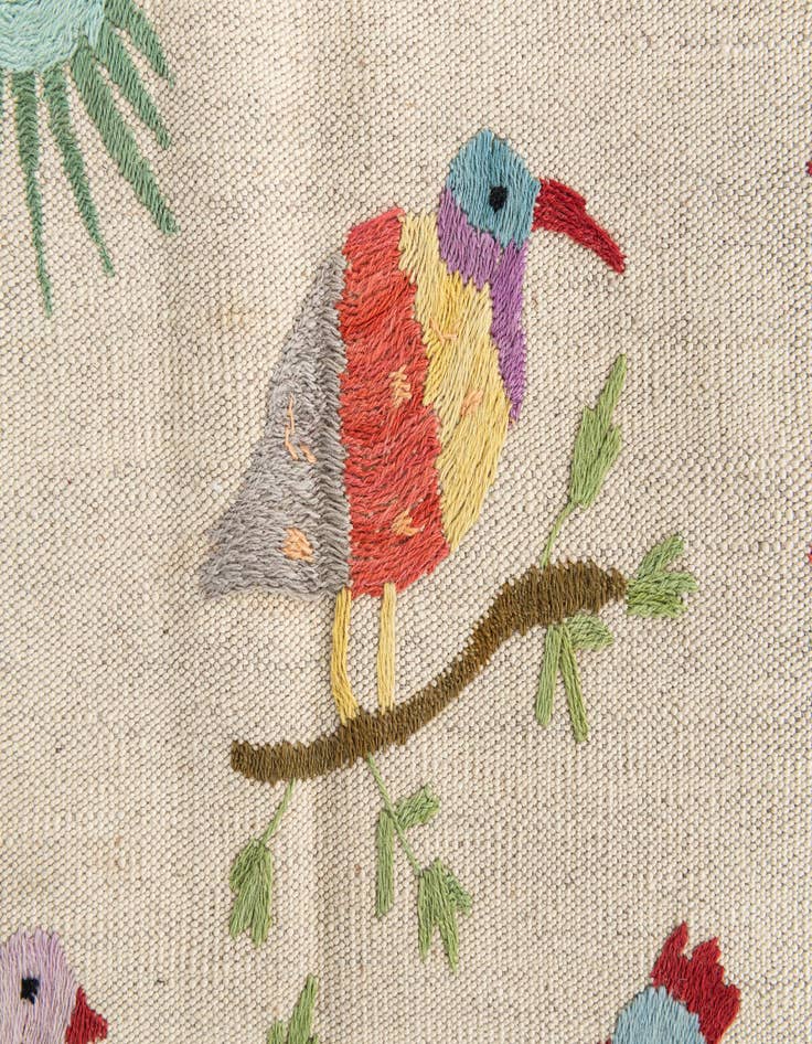 Detail image of  4' 2 x 5' 5  Hand Woven Kilim Suzani Wool Rug