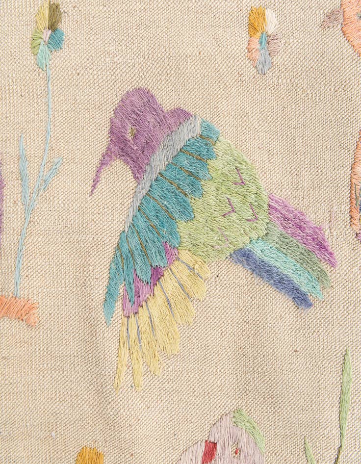 Detail image of  5' 2 x 6' 2  Hand Woven Kilim Suzani Wool Rug