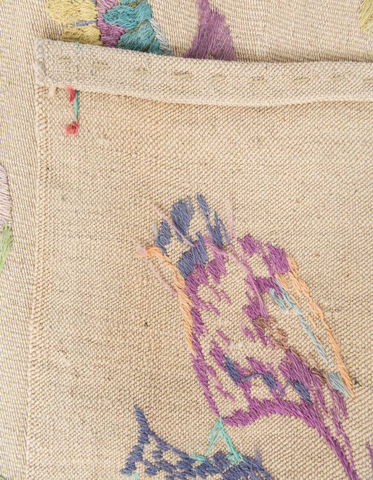 Detail image of  5' 2 x 6' 2  Hand Woven Kilim Suzani Wool Rug