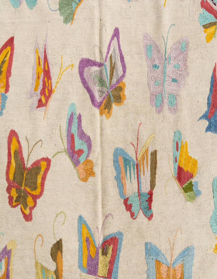 Detail image of  4' 5 x 5' 7  Hand Woven Kilim Suzani Wool Rug