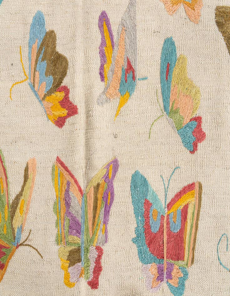 Detail image of  4' 5 x 5' 7  Hand Woven Kilim Suzani Wool Rug