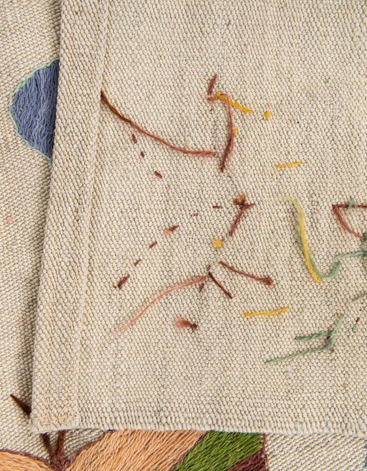 Detail image of  4' 7 x 6' 1  Hand Woven Kilim Suzani Wool Rug