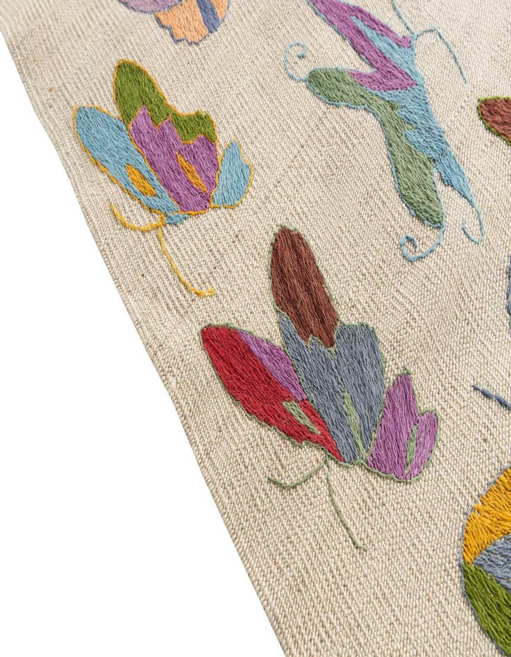 Detail image of  4' 7 x 6' 1  Hand Woven Kilim Suzani Wool Rug