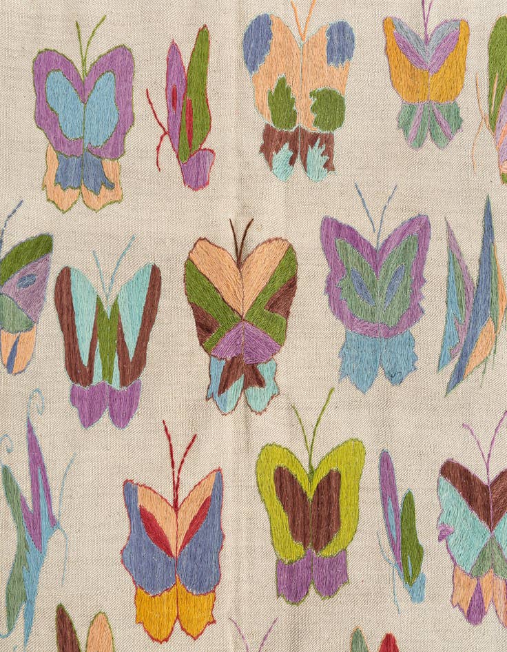 Detail image of  4' 7 x 6' 1  Hand Woven Kilim Suzani Wool Rug