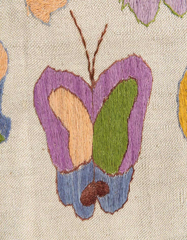 Detail image of  4' 7 x 6' 1  Hand Woven Kilim Suzani Wool Rug