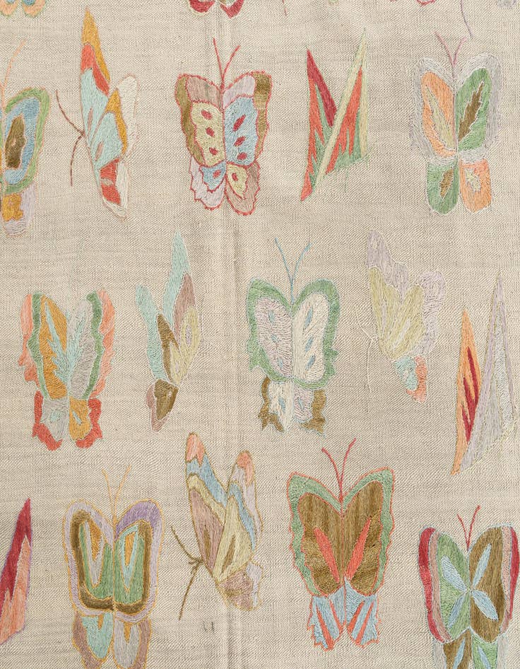 Detail image of  4' 3 x 5' 10  Hand Woven Kilim Suzani Wool Rug