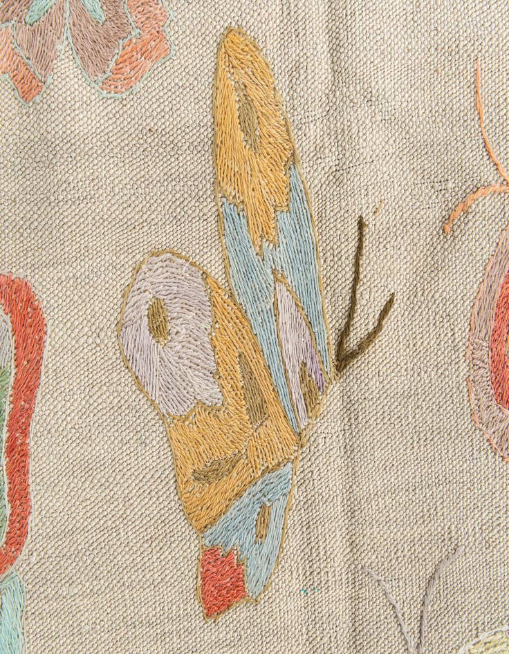Detail image of  4' 3 x 5' 10  Hand Woven Kilim Suzani Wool Rug