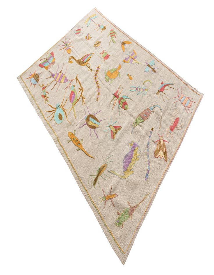 Detail image of  4' 2 x 5' 7  Hand Woven Kilim Suzani Wool Rug