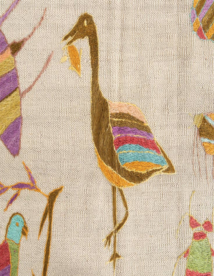 Detail image of  4' 2 x 5' 7  Hand Woven Kilim Suzani Wool Rug