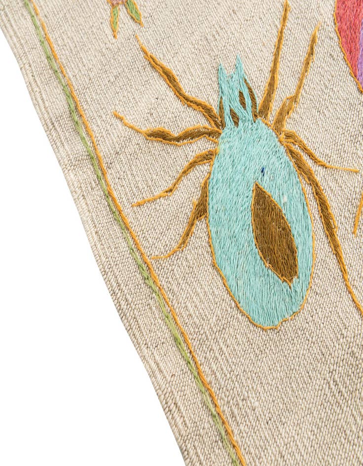 Detail image of  4' 2 x 5' 7  Hand Woven Kilim Suzani Wool Rug