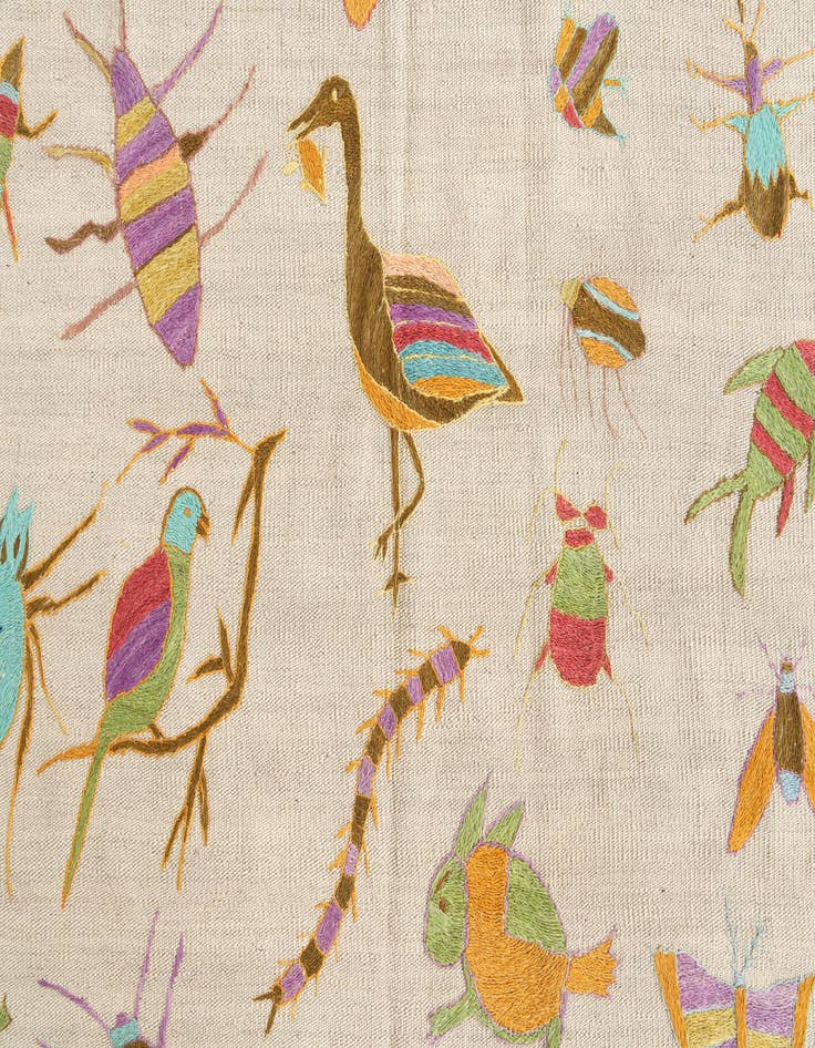 Detail image of  4' 2 x 5' 7  Hand Woven Kilim Suzani Wool Rug