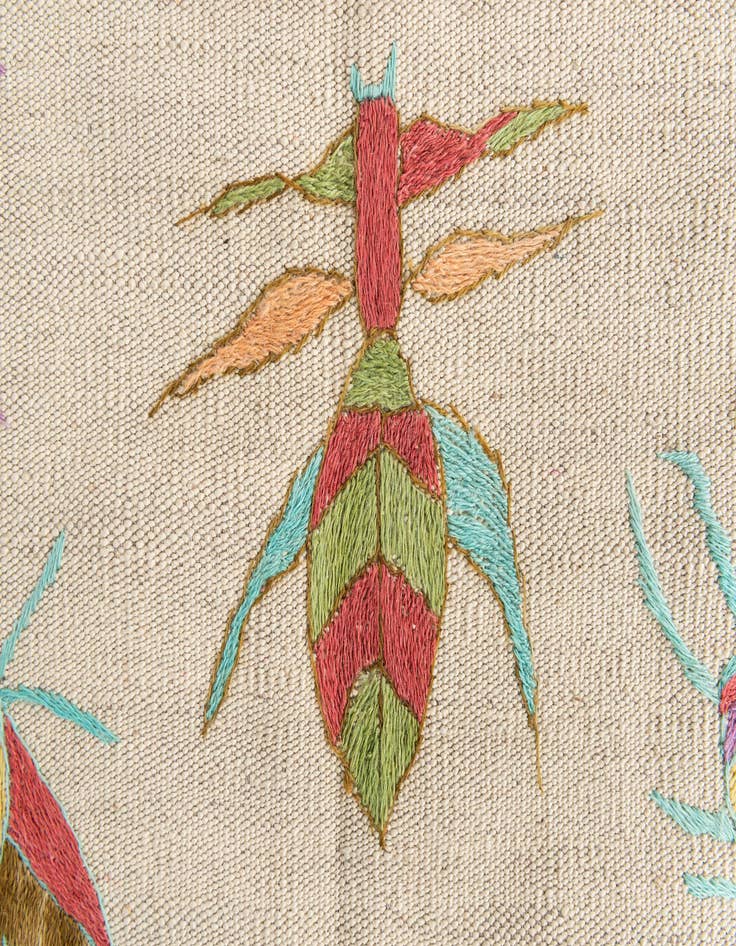 Detail image of  4' 2 x 5' 7  Hand Woven Kilim Suzani Wool Rug