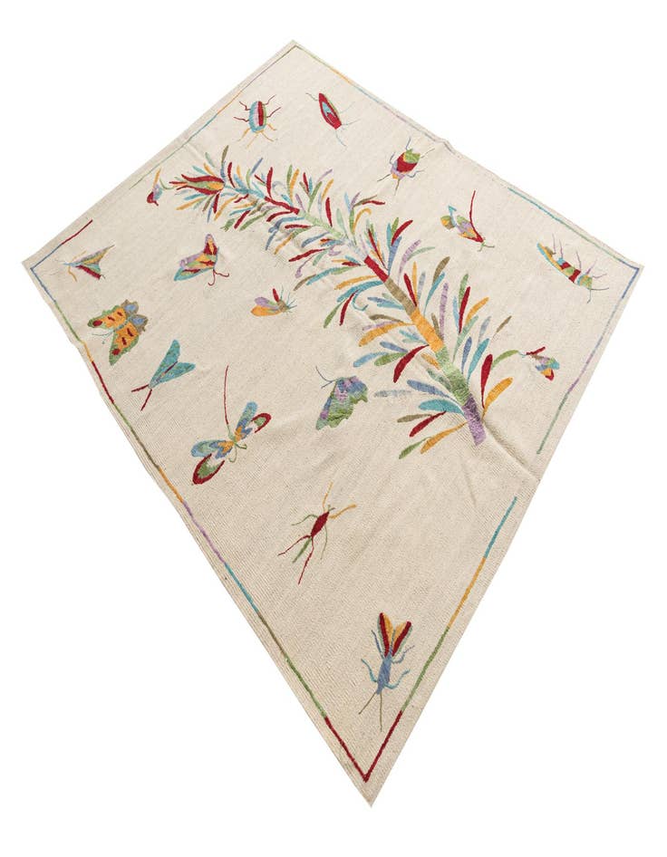 Detail image of  5' 1 x 6' 4  Hand Woven Kilim Suzani Wool Rug