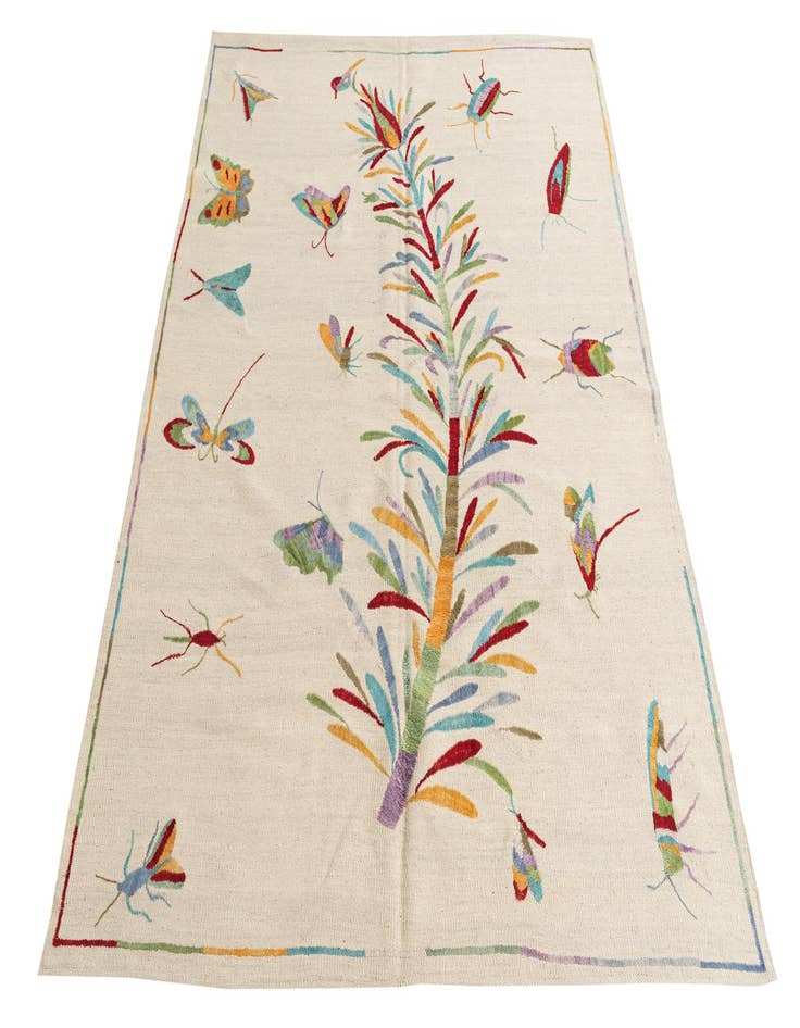 Detail image of  5' 1 x 6' 4  Hand Woven Kilim Suzani Wool Rug