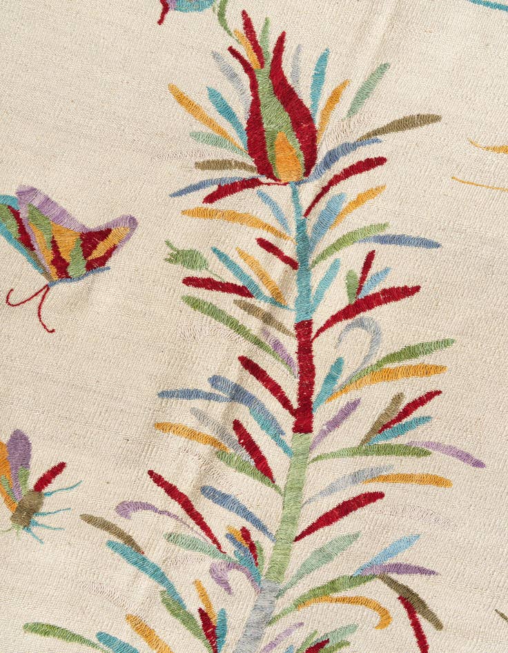 Detail image of  5' 1 x 6' 4  Hand Woven Kilim Suzani Wool Rug