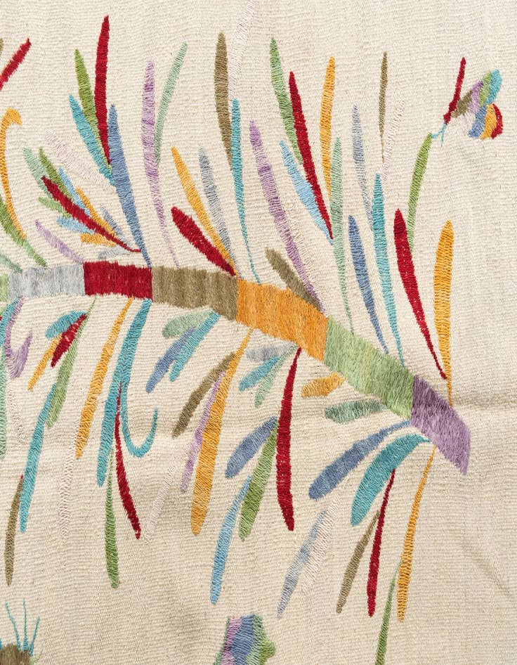 Detail image of  5' 1 x 6' 4  Hand Woven Kilim Suzani Wool Rug