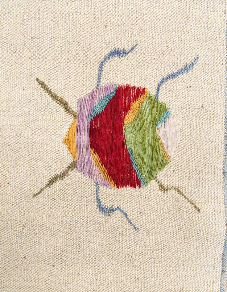 Detail image of  5' 1 x 6' 4  Hand Woven Kilim Suzani Wool Rug