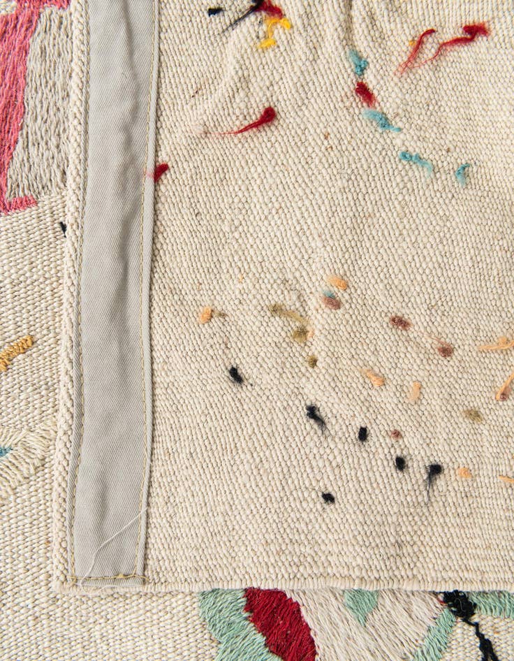 Detail image of  5' x 6' 3  Hand Woven Kilim Suzani Wool Rug