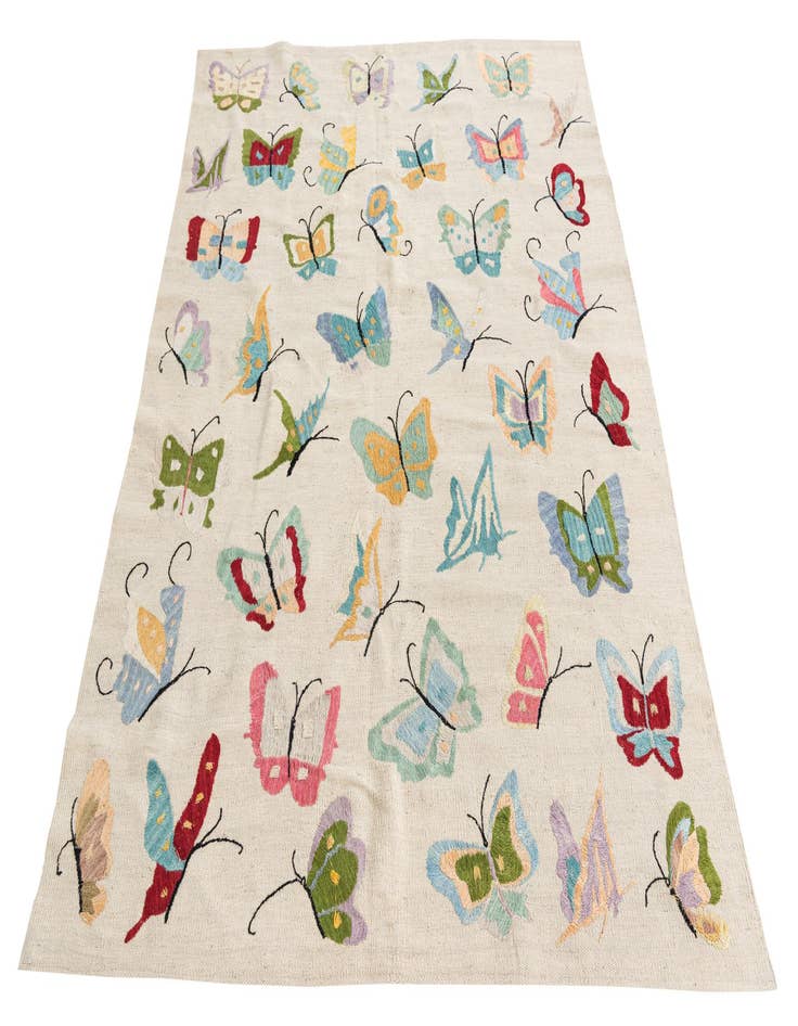 Detail image of  5' x 6' 3  Hand Woven Kilim Suzani Wool Rug