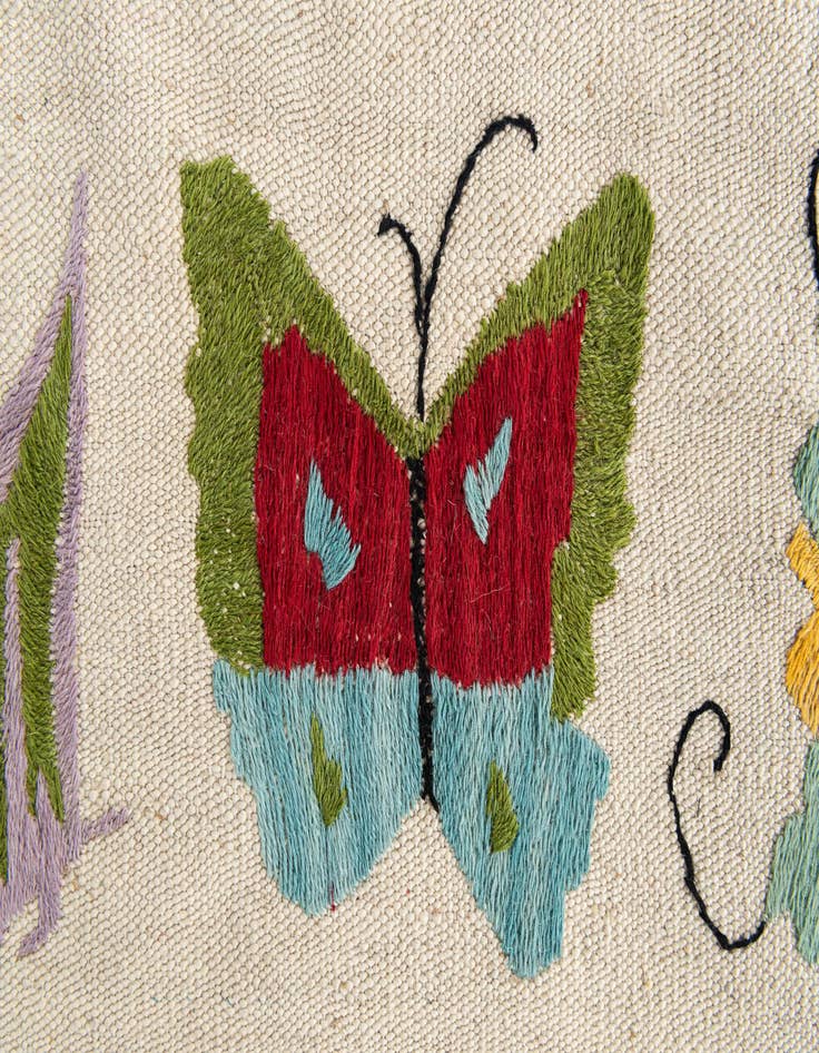 Detail image of  5' x 6' 3  Hand Woven Kilim Suzani Wool Rug