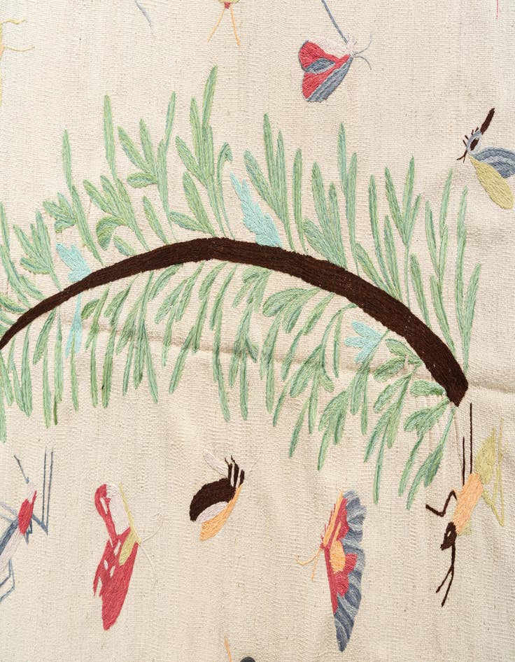 Detail image of  5' 4 x 6'  Hand Woven Kilim Suzani Wool Rug