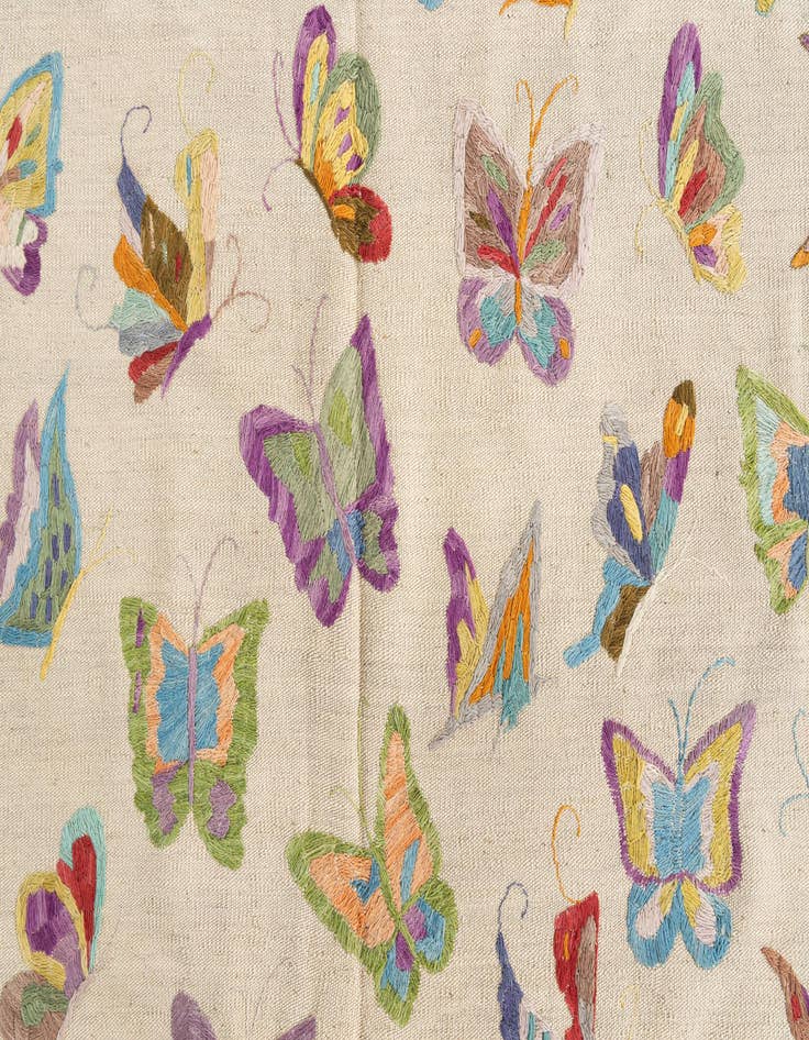 Detail image of  5' 5 x 6'  Hand Woven Kilim Suzani Wool Rug