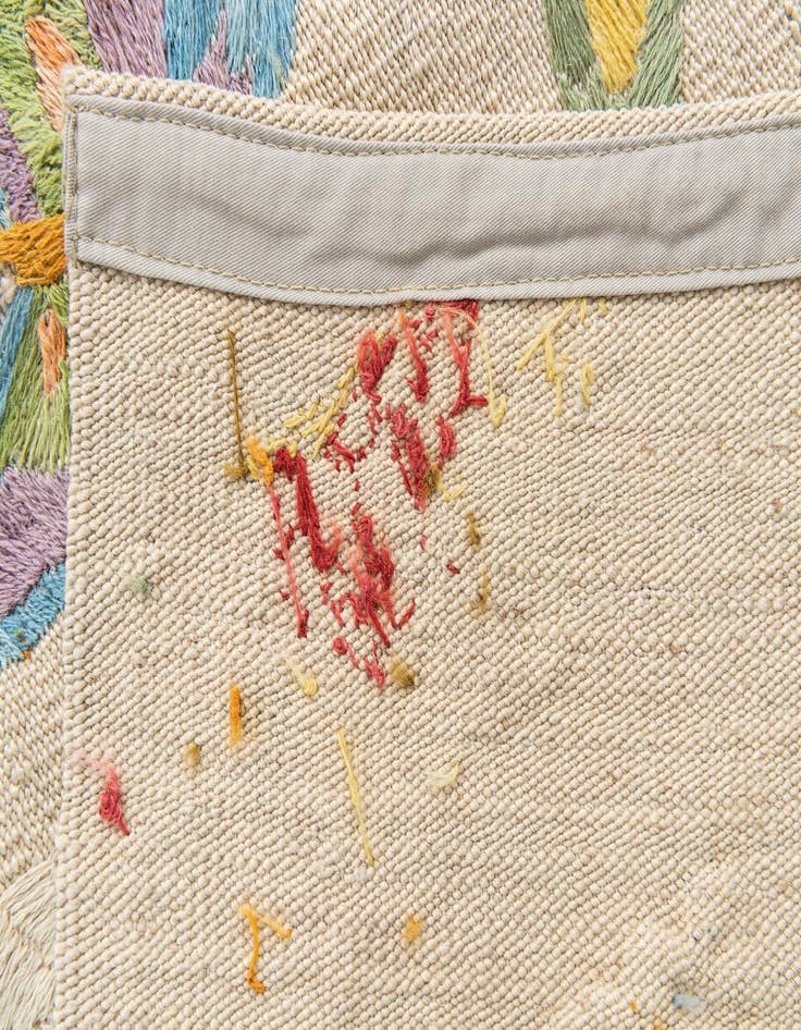 Detail image of  5' 5 x 6'  Hand Woven Kilim Suzani Wool Rug