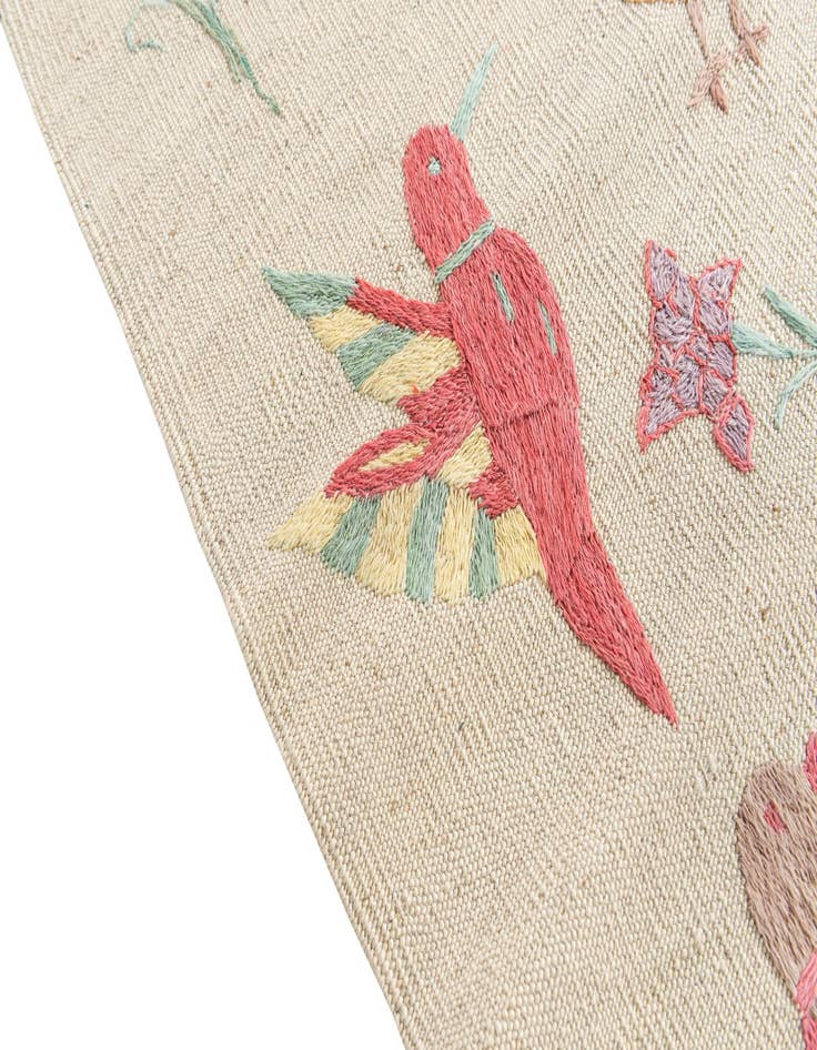 Detail image of  5' 2 x 6' 2  Hand Woven Kilim Suzani Wool Rug