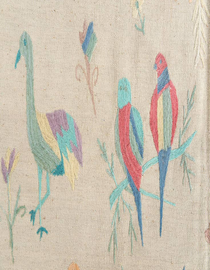 Detail image of  5' 2 x 6' 2  Hand Woven Kilim Suzani Wool Rug