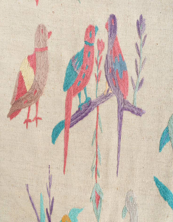 Detail image of  5' 2 x 6' 2  Hand Woven Kilim Suzani Wool Rug