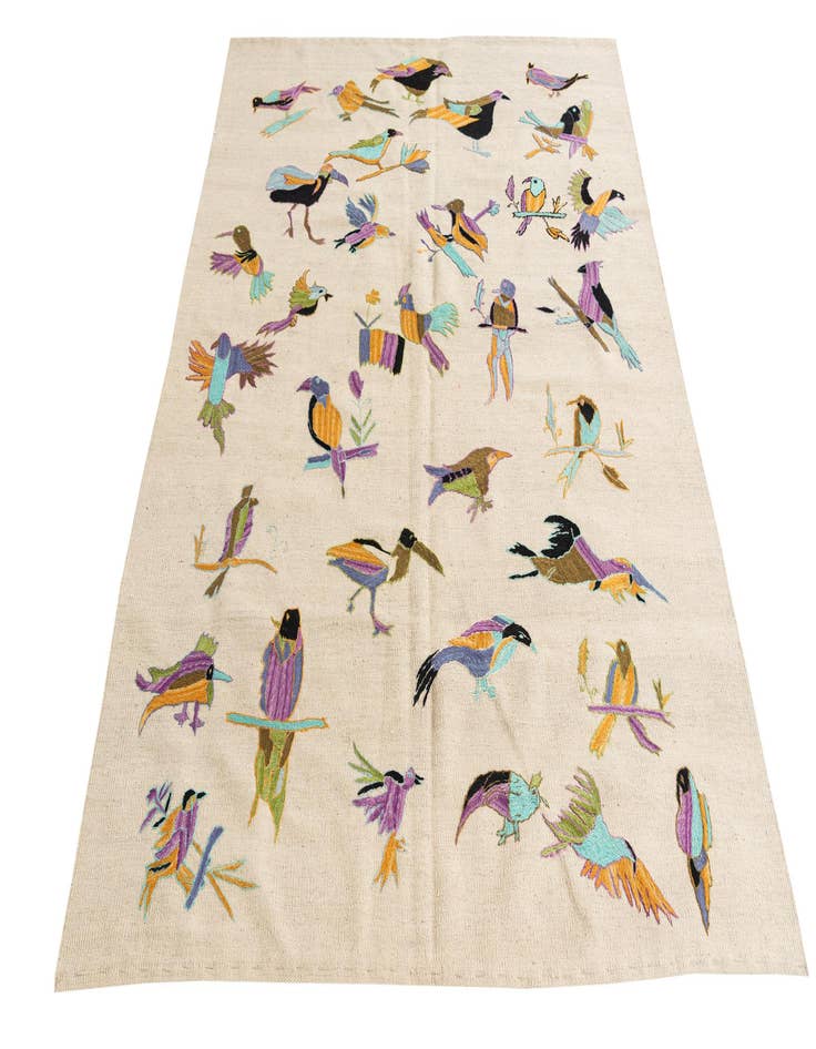 Detail image of  5' 1 x 6' 6  Hand Woven Kilim Suzani Wool Rug