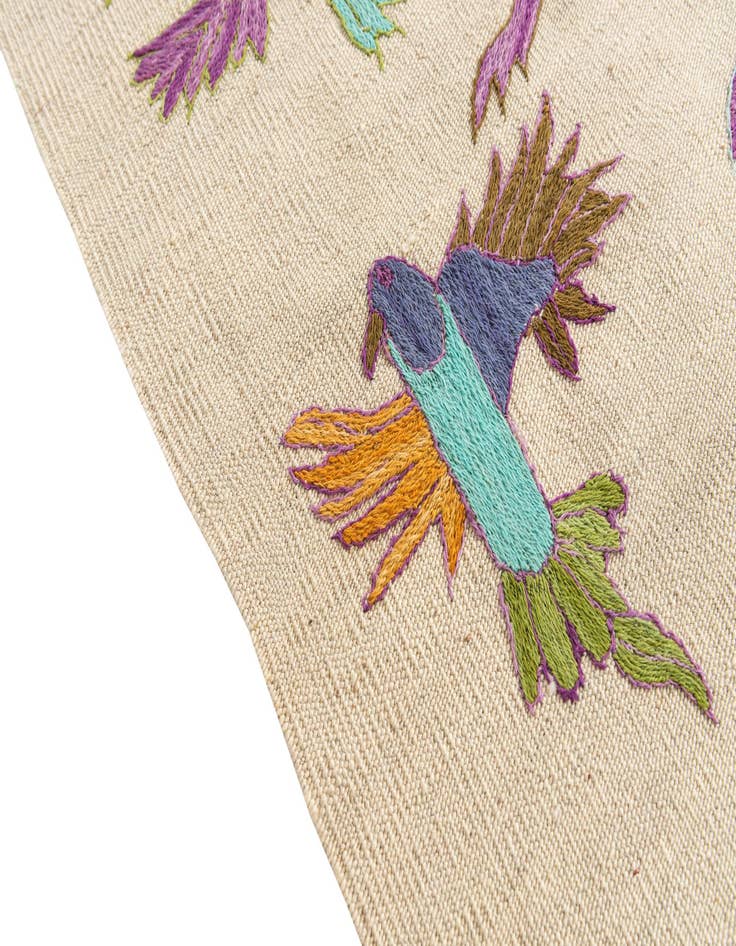 Detail image of  5' 1 x 6' 6  Hand Woven Kilim Suzani Wool Rug