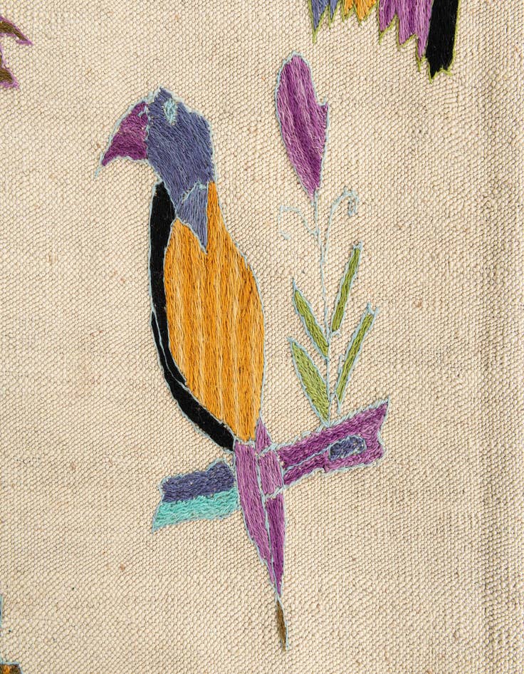 Detail image of  5' 1 x 6' 6  Hand Woven Kilim Suzani Wool Rug