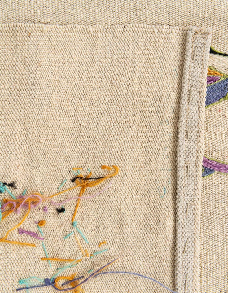 Detail image of  5' 1 x 6' 6  Hand Woven Kilim Suzani Wool Rug