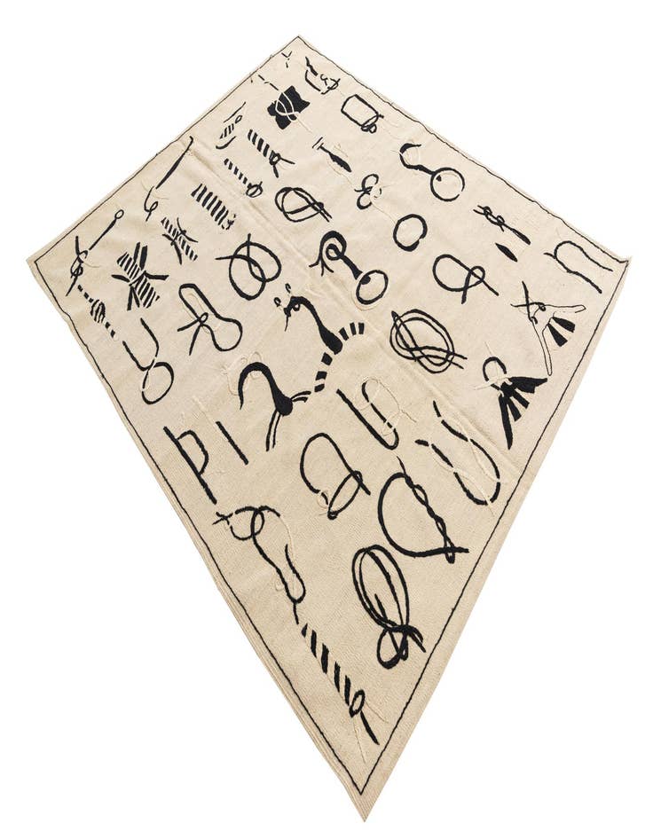 Detail image of  5' 1 x 6' 2  Hand Woven Kilim Suzani Wool Rug