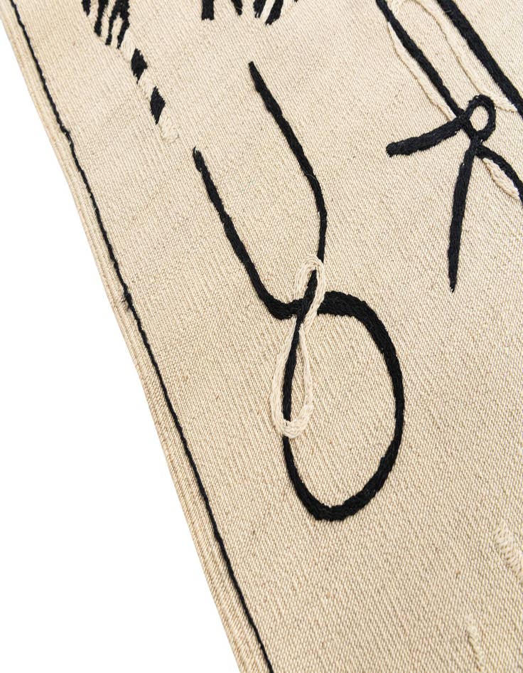 Detail image of  5' 1 x 6' 2  Hand Woven Kilim Suzani Wool Rug