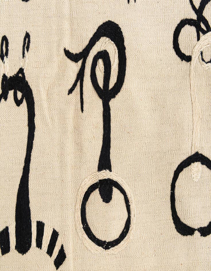 Detail image of  5' 1 x 6' 2  Hand Woven Kilim Suzani Wool Rug