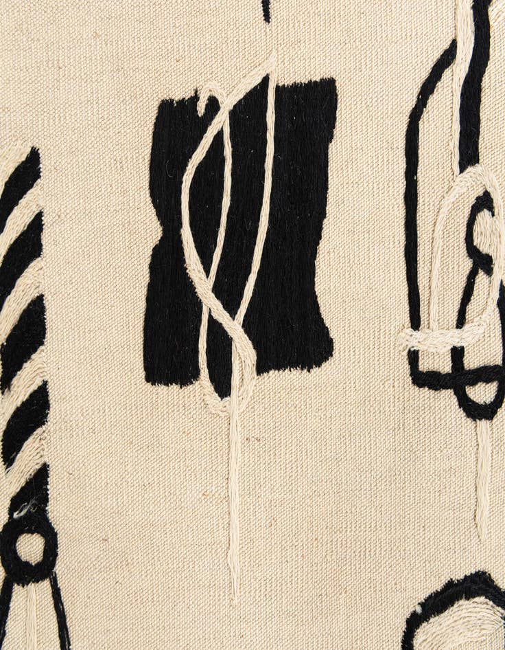 Detail image of  5' 1 x 6' 2  Hand Woven Kilim Suzani Wool Rug