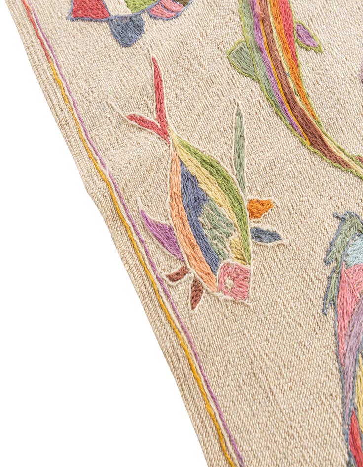 Detail image of  4' 5 x 5' 9  Hand Woven Kilim Suzani Wool Rug