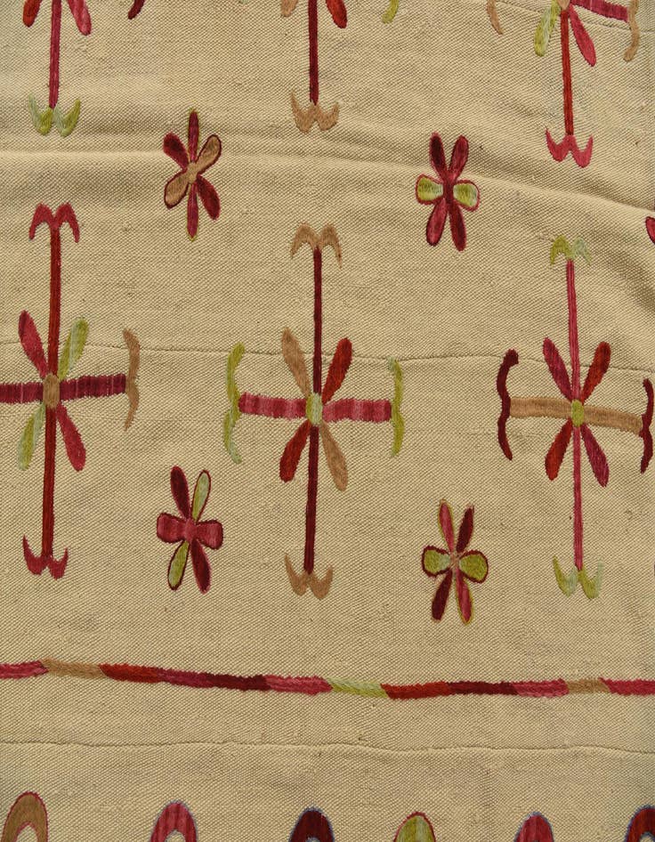 Detail image of  5' 7 x 7' 8  Hand Woven Kilim Suzani Wool Rug