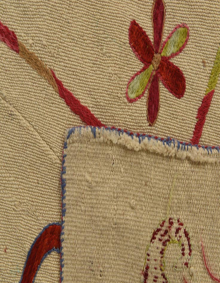 Detail image of  5' 7 x 7' 8  Hand Woven Kilim Suzani Wool Rug