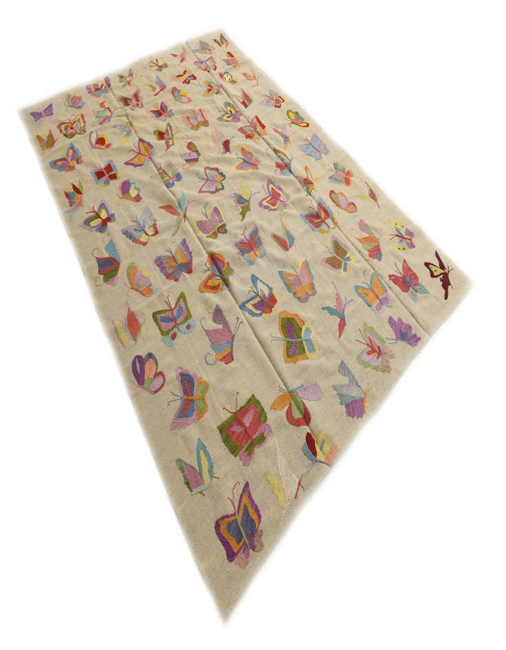 Detail image of  6' 7 x 9' 2  Hand Woven Kilim Suzani Wool Rug