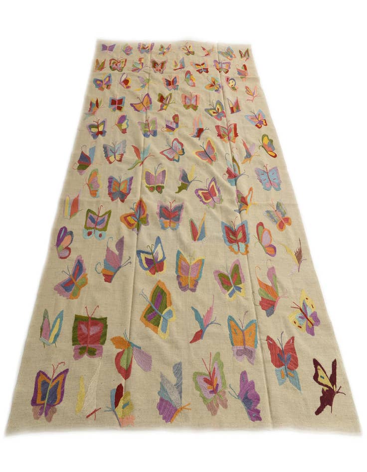 Detail image of  6' 7 x 9' 2  Hand Woven Kilim Suzani Wool Rug